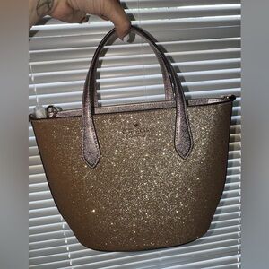 Gold glitter Kate spade crossbody satchel new with tags